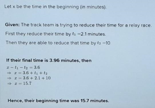 The track team is trying to reduce their time for a relay race. First, they reduce-example-1