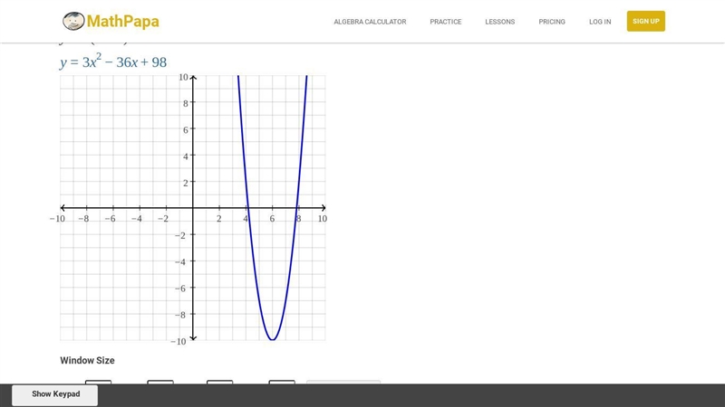 What is the equation of the axis of symmetry for the quadratic equation y = 3 * (x-example-1