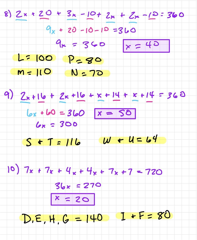 I need help with 8, 9, and 10 if you can show work that'd be great! Thank you-example-1