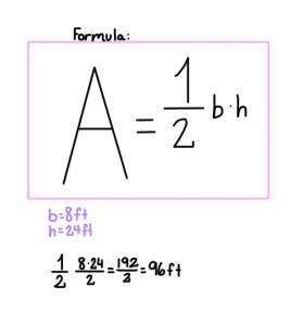 PLEASE EXPLAIN IT IS SUPER DUPER URGENT Explain how to find the area of a triangle-example-1