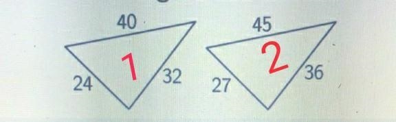 Choose SSS, SAS, or AA to prove the triangles are similar. A. SSS B. SAS C. AA-example-1