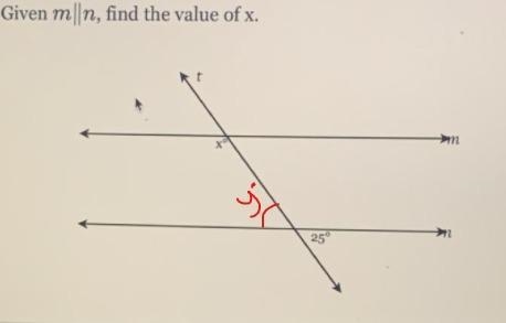 Given m||n, find the value of x-example-1