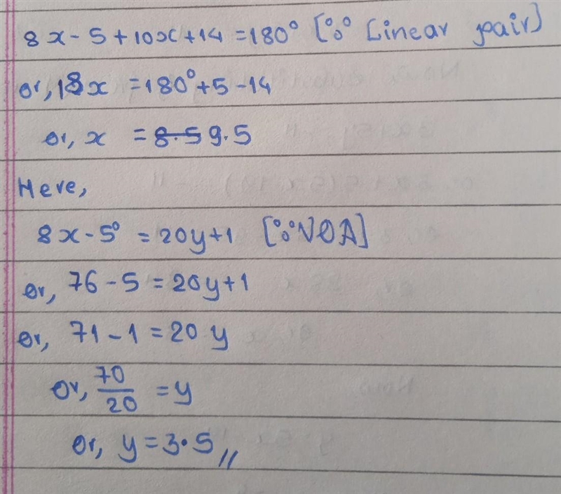 Find the values of x and y. Show all your work.-example-1