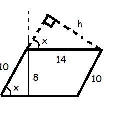 Please help!!! Find the value of h for the parallelogram shown.-example-1