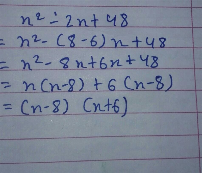 HELP ASAP PLEASE!!!!! what is the factorization of the polynomial below -x^2-2x+48-example-1