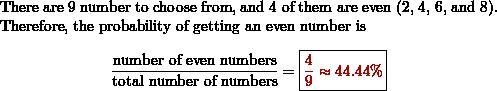 suppose you select a number at random from the sample space. Find the probability-example-1