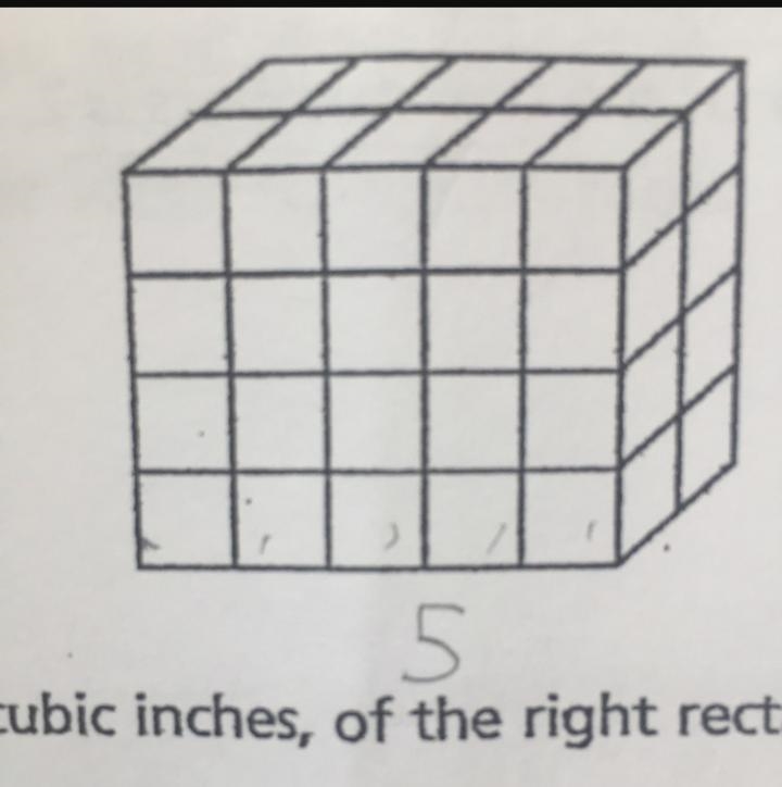 The right rectangular prism shown below is made of equal-sized cubes. The side length-example-1