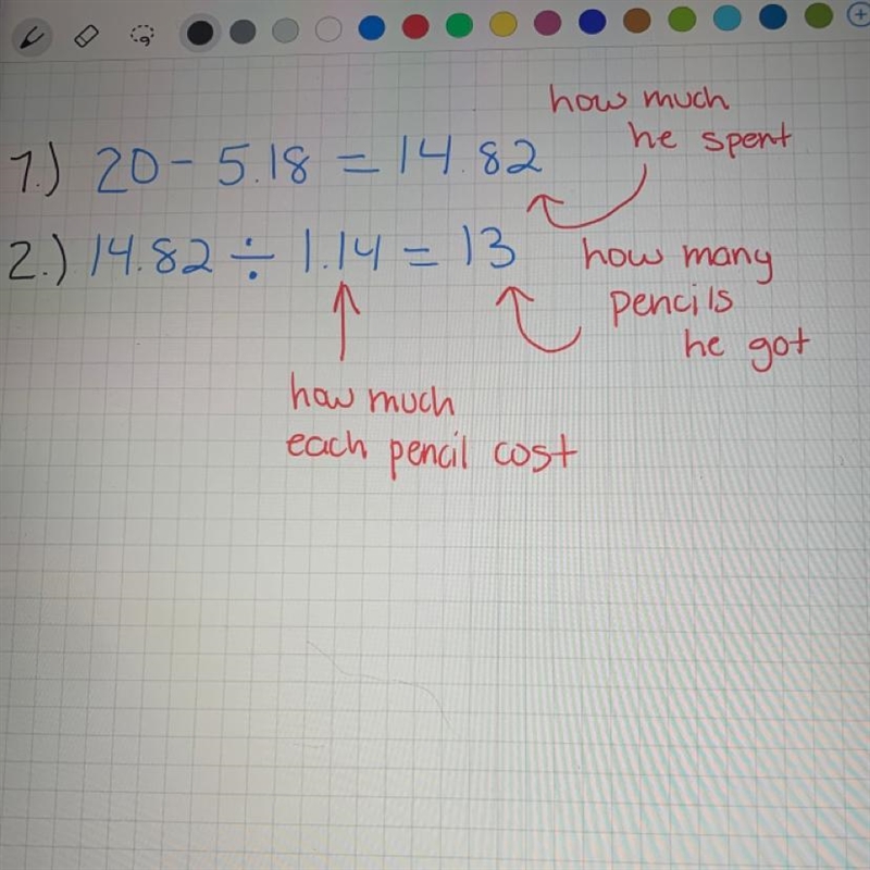 Kaden bought pencils. He paid $1.14, including tax, per pencil. He gave the cashier-example-1