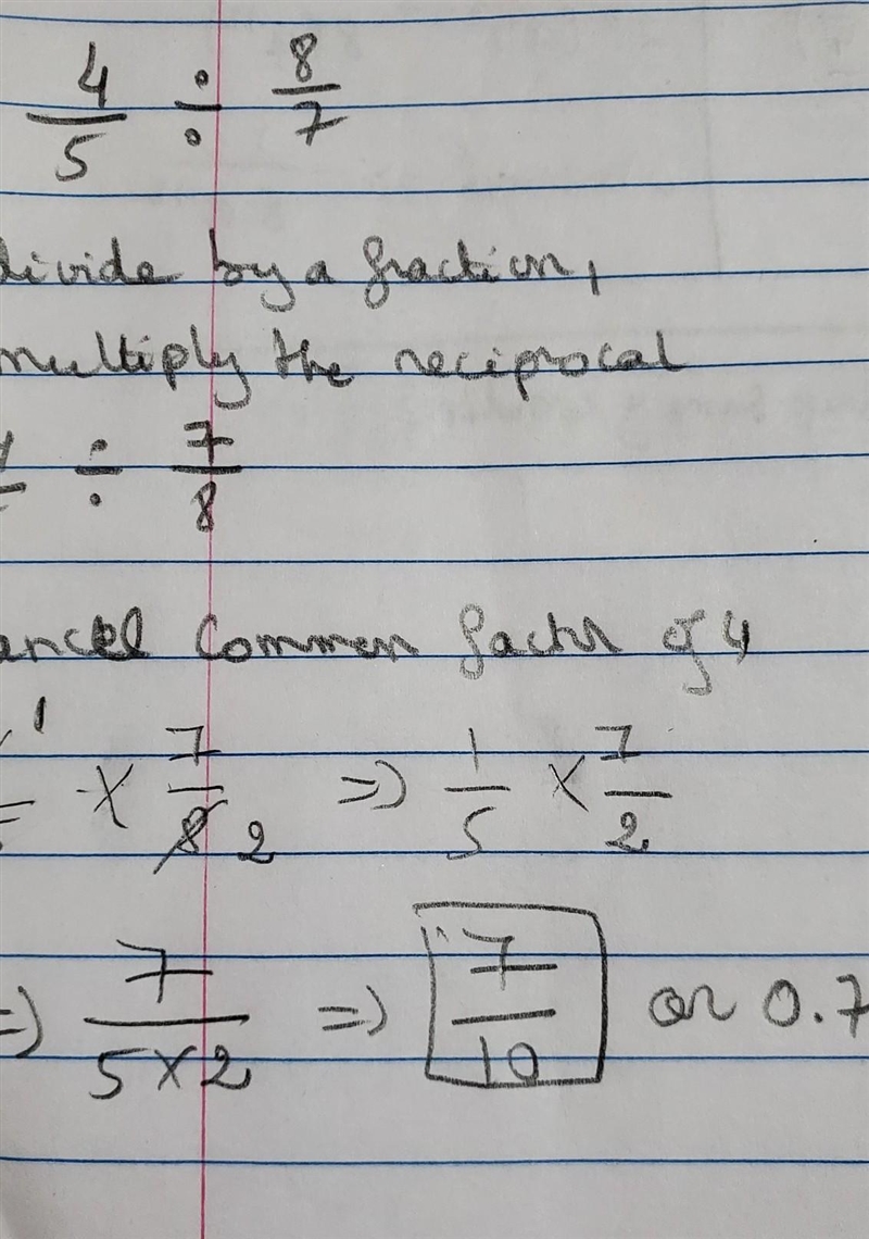 What is the value of the expression 4/5 ÷ 8/7 ?-example-1