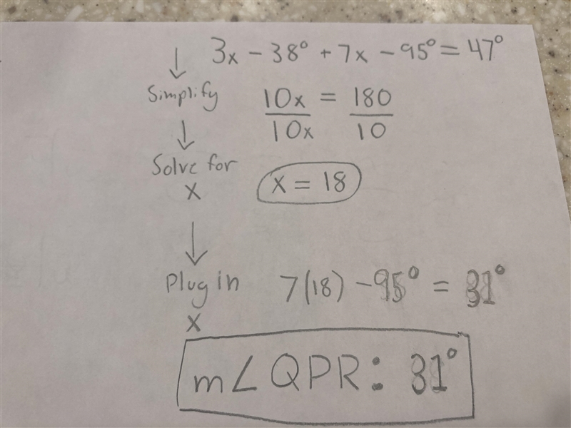 Given m ∠ Q P S = 4 7 ∘ m∠QPS=47 ∘ m, angle, Q, P, S, equals, 47, degrees m ∠ R P-example-2