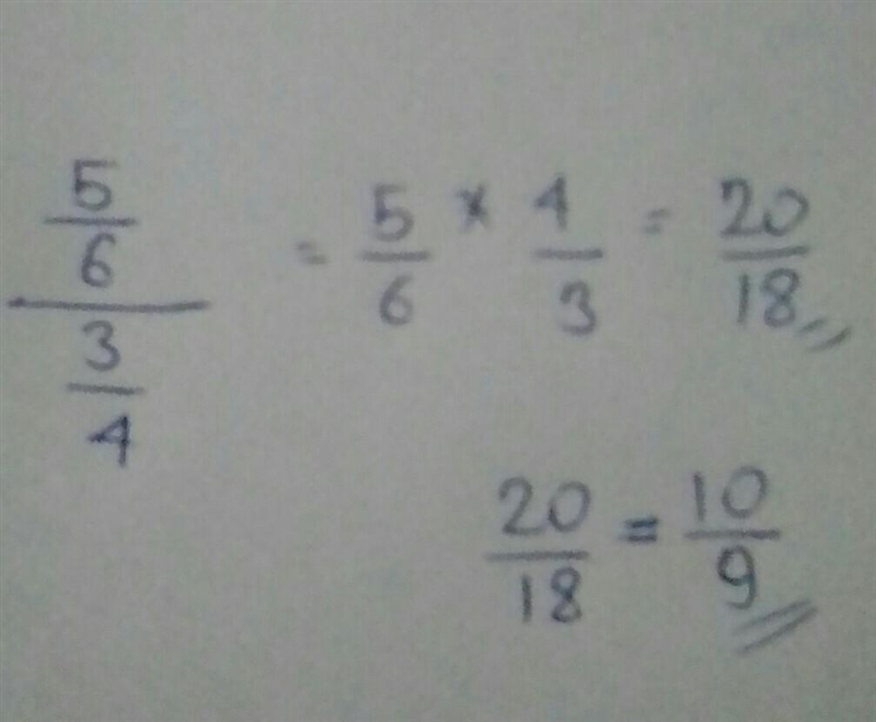 -- What is the value of 5/6 divided by 3/4-example-1