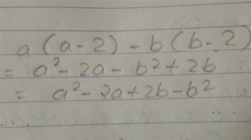 Factorise:a(a-2)-b(b-2)-example-1