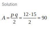 Find the area of the rhombus.-example-1