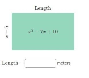 The rectangle below has an area of x^2-7x+10x 2 −7x+10x, squared, minus, 7, x, plus-example-1