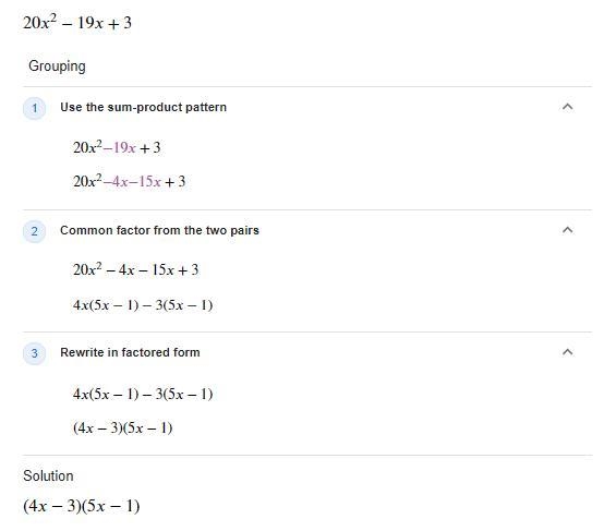 Factor. 20x2 – 19x + 3-example-1