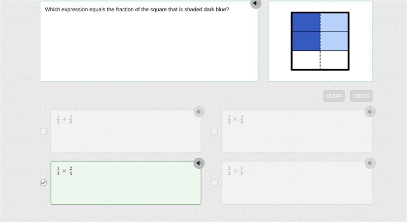 Which expression equals the fraction of the square that is shaded dark blue?-example-1