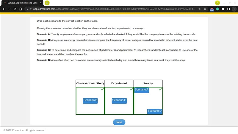 Drag each scenario to the correct location on the table. Classify the scenarios based-example-1