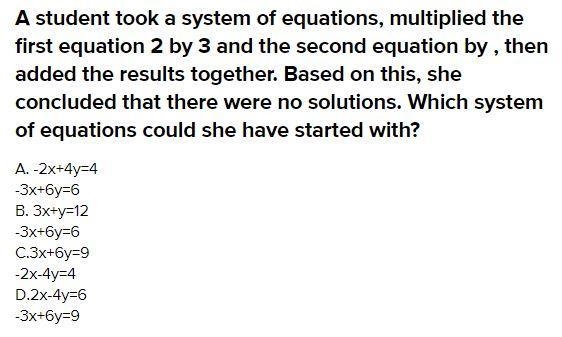 ≠A student took a system of equations, multiplied the first equation by and the second-example-1