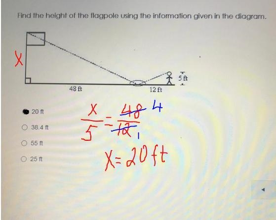 Please help!! :D find the height of the flagpole using the information given in the-example-1