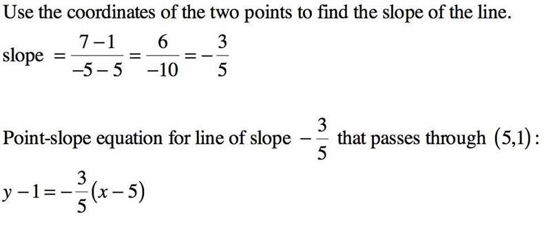 Write an equation of the line passing through each of the following pairs of points-example-1