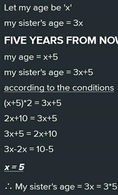 Rene is three times as old as his sister Rosy. In 5 years, he will be twice as old-example-1