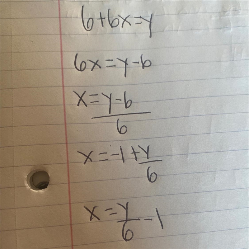 What is the answer to 6+6x=y-example-1