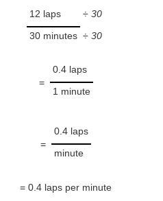 Find the unit rate. 12 laps in 30minutes-example-1