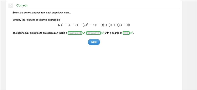 HELP ASAP Simplify the following polynomial expression. The polynomial simplifies-example-1