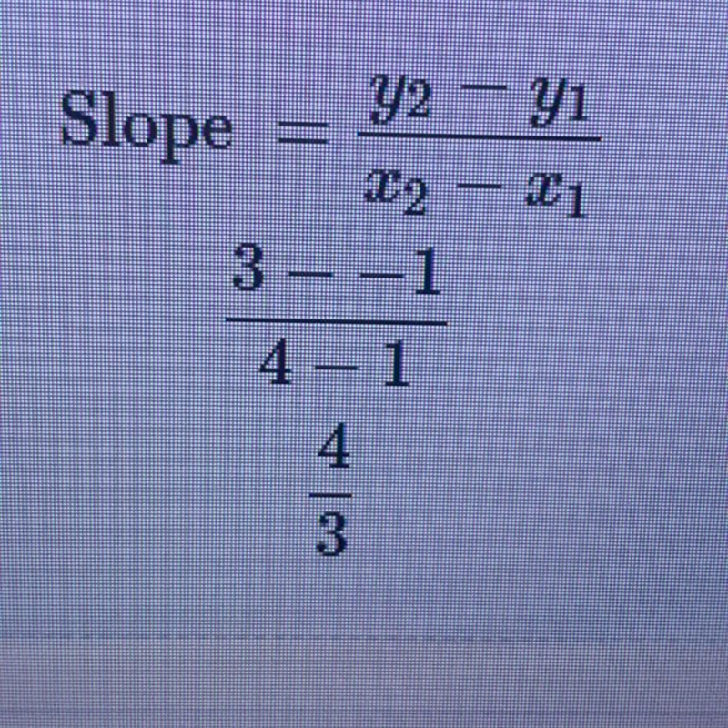 (1, 1) and (4, 3) slope​-example-1