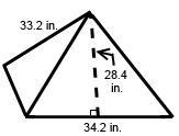 To find the surface area of the pyramid, in square inches, Vikram wrote (33.2) (34.2) + 4 (one-example-1