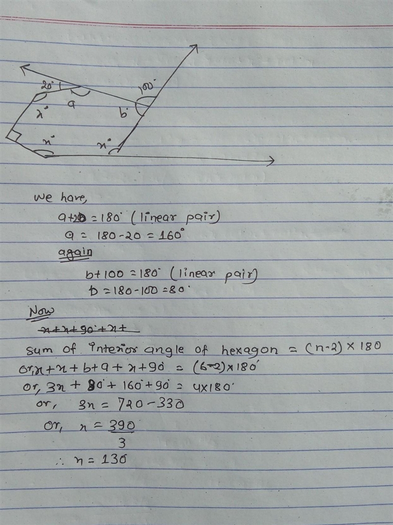 5. Find x in the hexagon below. PLEASE HELP-example-1