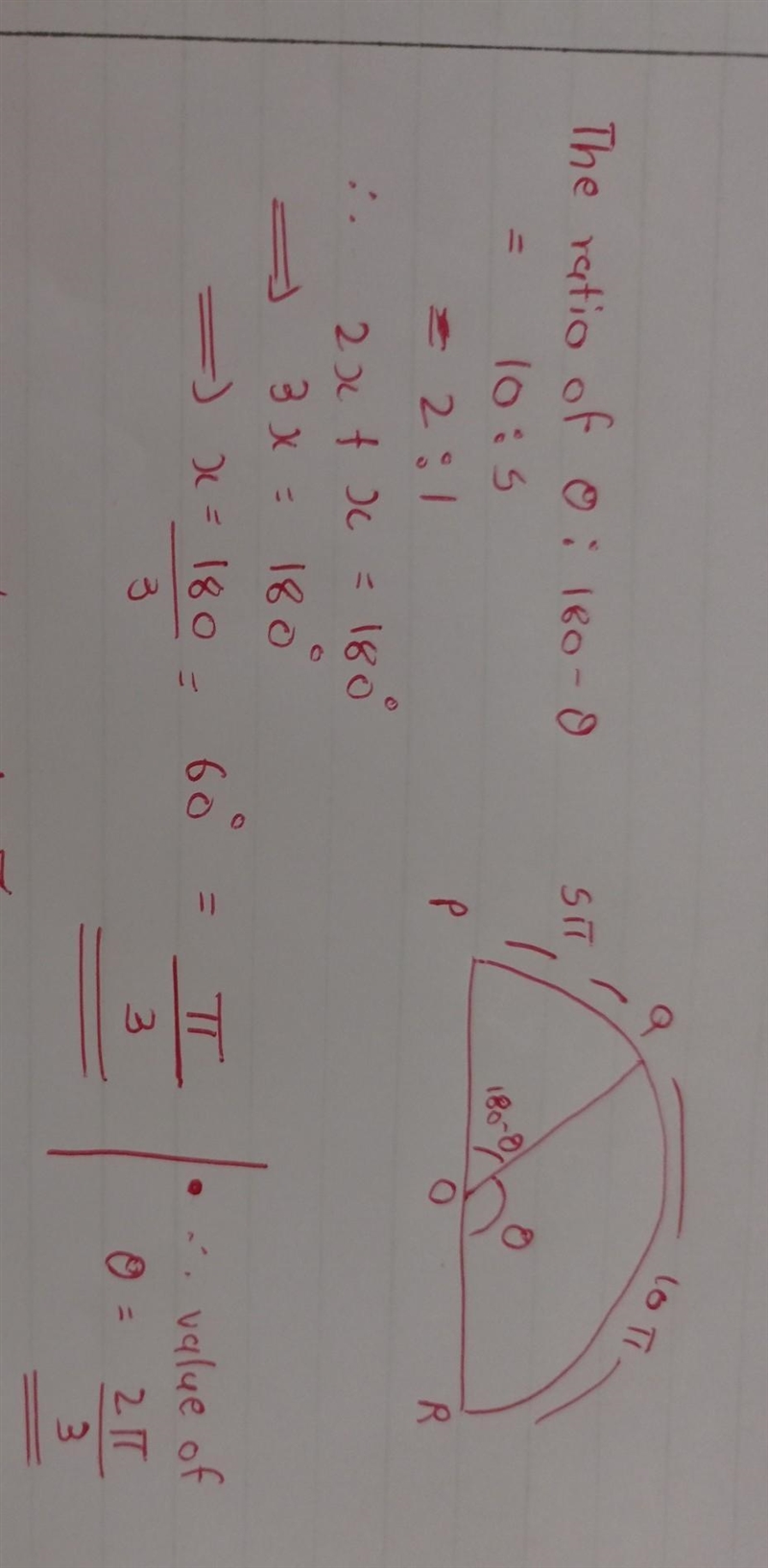 Find the value of θ in radius ​-example-1