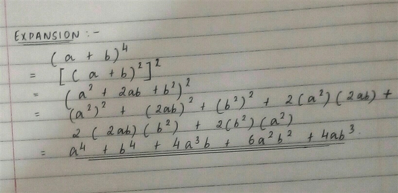 (a+b)⁴ binomial expansion-example-1