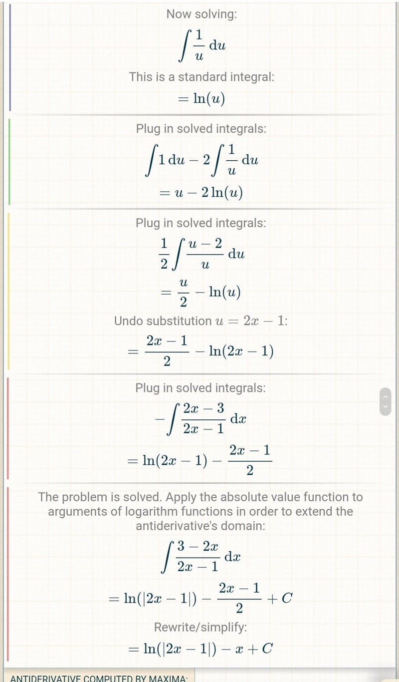 Integrate (3 - 2x)/(2x - 1) dx-example-2