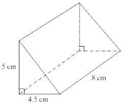 Look at the triangular prism. Work out the volume of the prism.-example-1