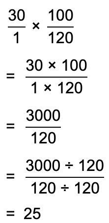 30 is 120% of what number? show ur work-example-1