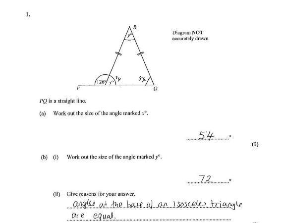 Questions: PQ is a straight line. Diagram NOT accurately drawn (126% ) (a) Work out-example-1