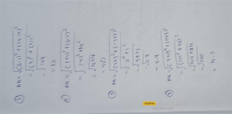 Find the distance between the points A and B. If necessary, round to the nearest tenth-example-1