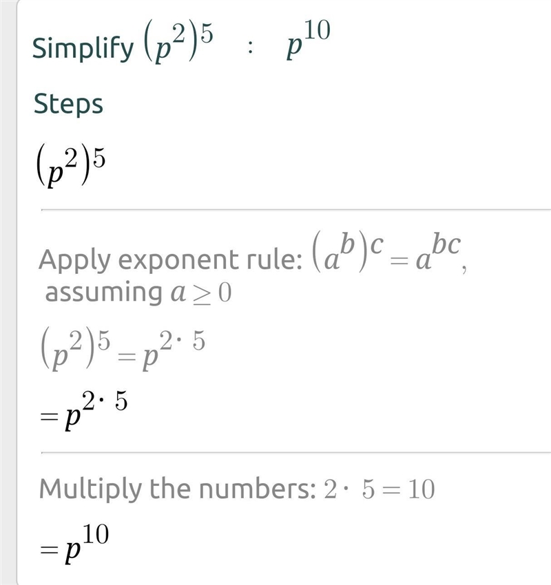 Simplify (p^2)^5 Paper one maths gcse question higher-example-1