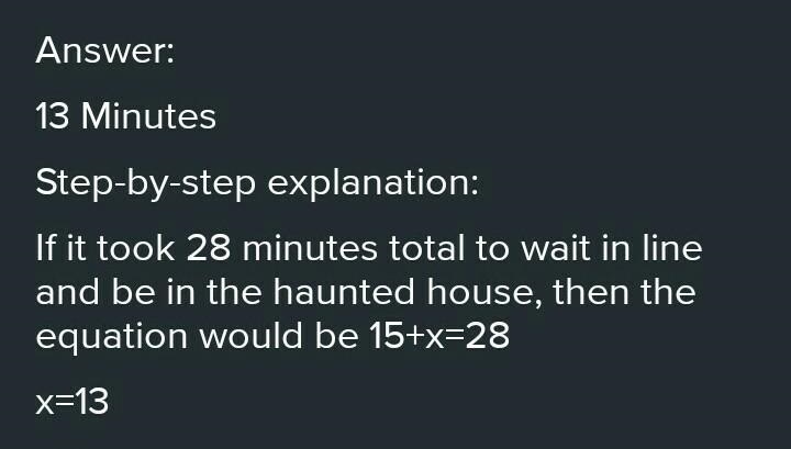 65 people paid $5 to go in a haunted house. They all went in, someone took their time-example-1