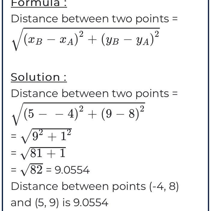 What is the distance between the points (-4,5) and (8,9)​-example-1