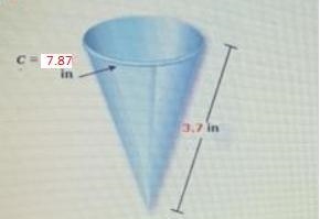 The circumference of the top rim of the cone shaped paper cut is 7.87 inches. Find-example-1