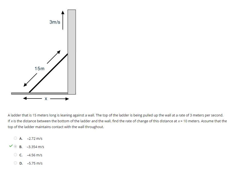 A ladder that is 15 meters long is leaning against a wall. The top of the ladder is-example-1