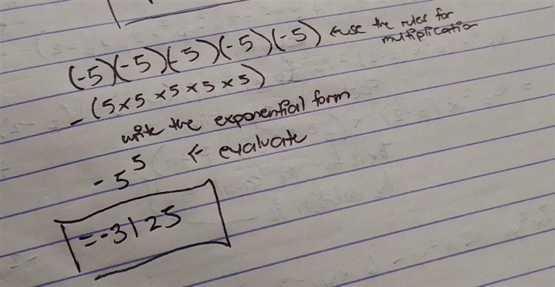 Find the following equation expressed in exponents (−5)(−5)(−5)(−5)(−5)-example-1