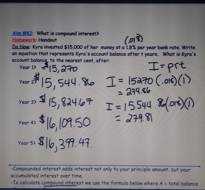 PLEASE HELP!!! kari deposited $1,840 into an account that pays 3.5% interest compounded-example-1