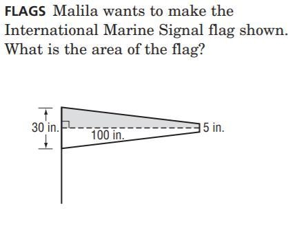 Malila wants to make the International Marine Signal flag shown. What is the area-example-1