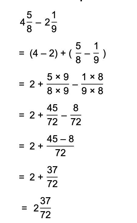 Add or subtract the following mixed numbers using the first method. Be sure your answers-example-1