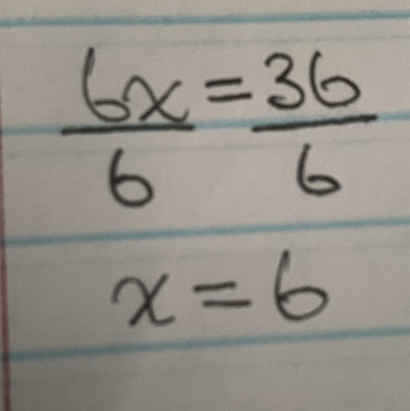 What’s the solution for 6x =36-example-1