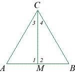 Given: MC bisects both ∠ACB and side AB. Based on the given information and the algebraic-example-1