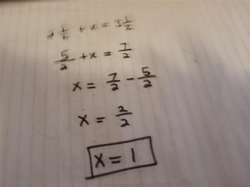 What do you have to do to both sides to isolate x? 2 1/2 + x = 3 1/2 HELP MEEEEE-example-1